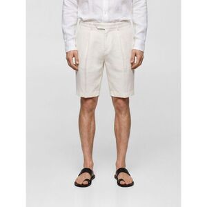 Boglioli Men Boglioli Knee-Length Linen Tailored Shorts With Slash Pockets